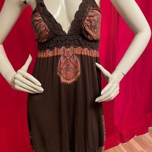 Free People Lyocell Knit Mini Festival Dress SM